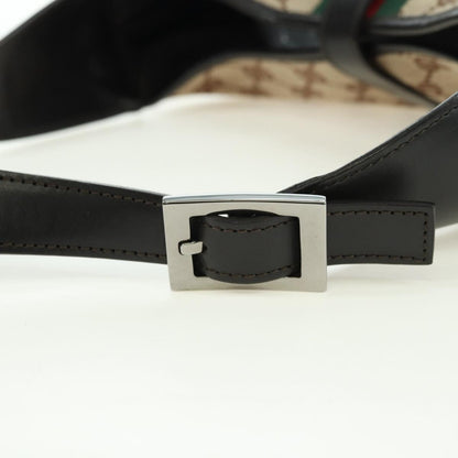 GUCCI GG Canvas Schultertasche Schwarz Gold 