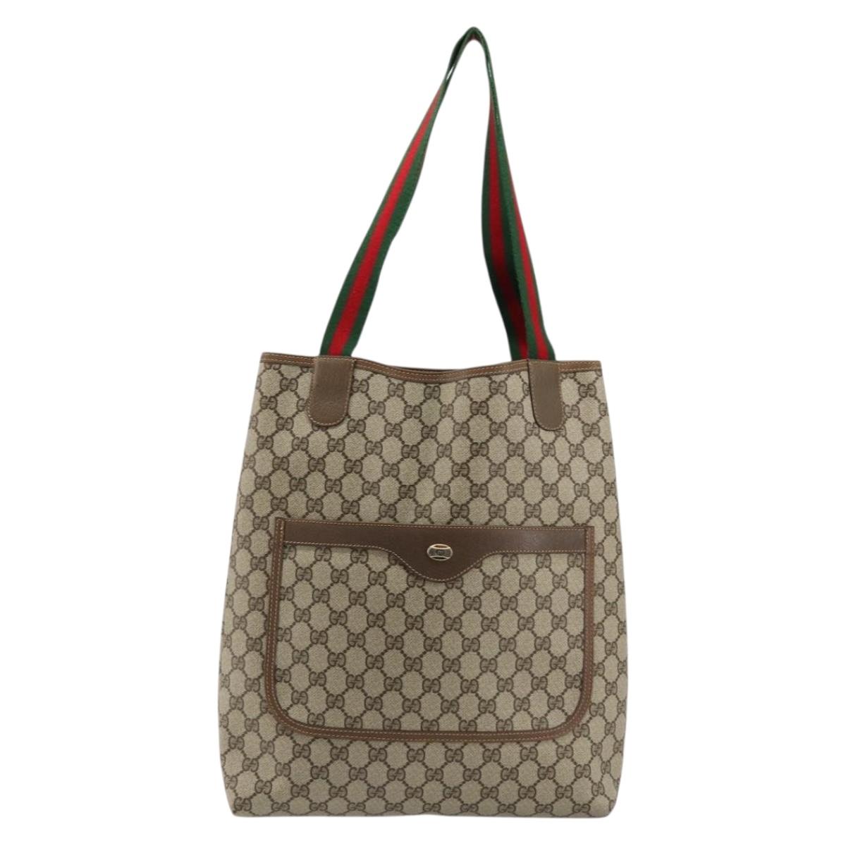 GUCCI GG Canvas Schultertasche Schwarz Gold 
