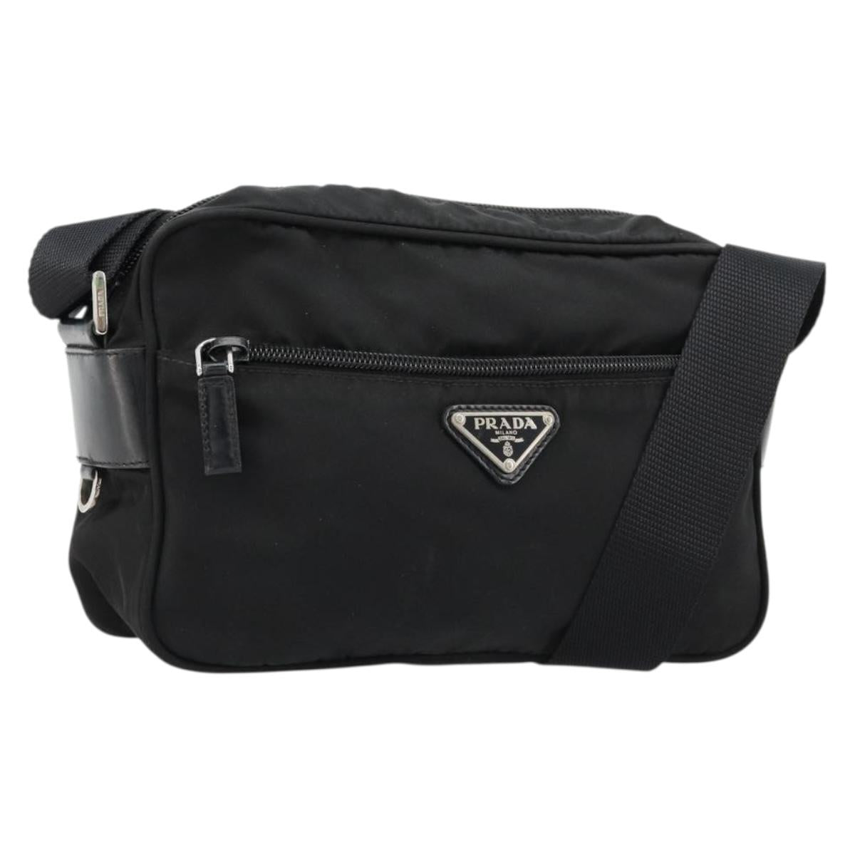 PRADA Schultertasche aus Nylon, Schwarz 