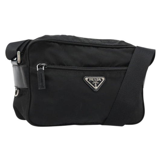 Vintage PRADA Shoulder Bag Nylon Black Silver ( 180609A)