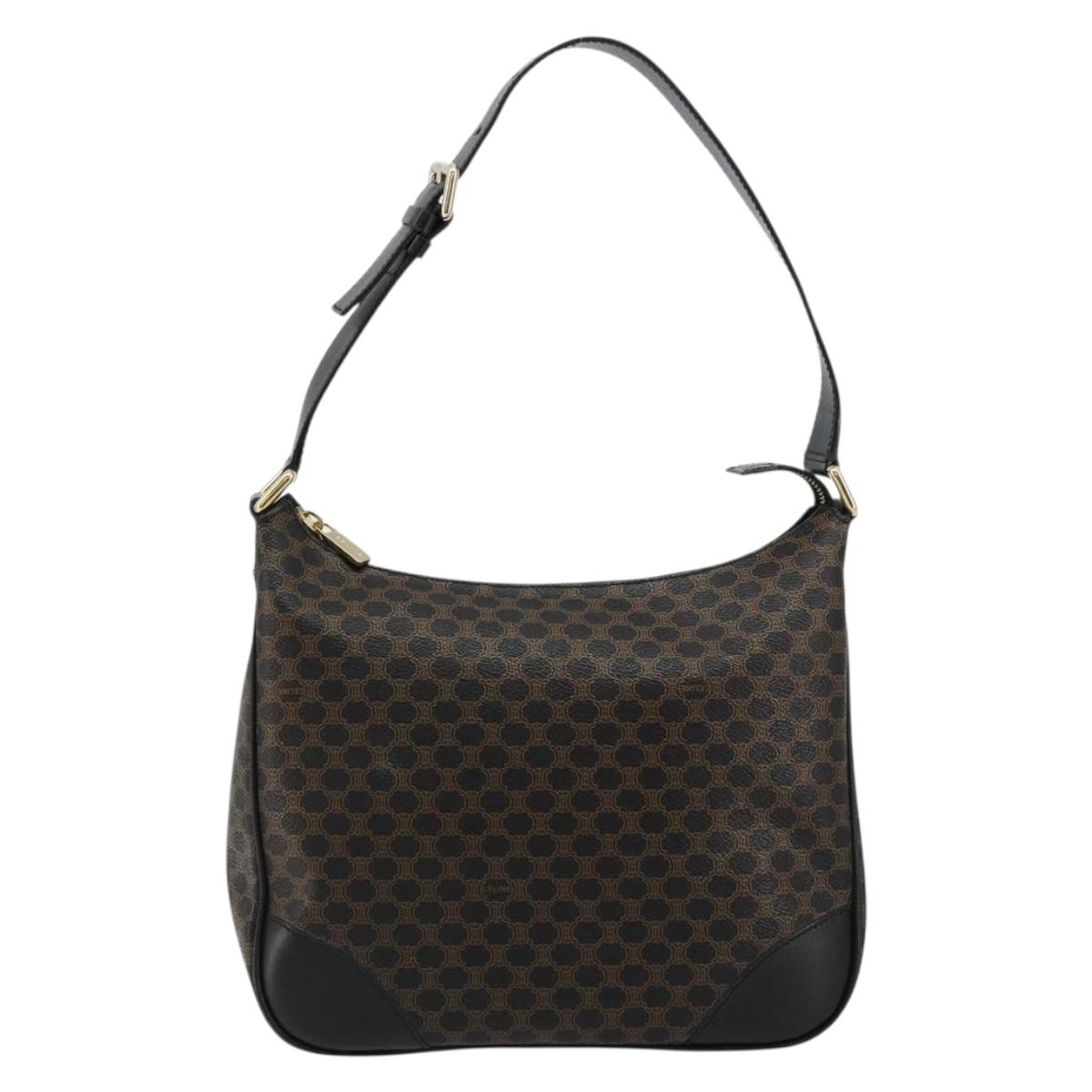 GUCCI GG Canvas Schultertasche Schwarz Gold 
