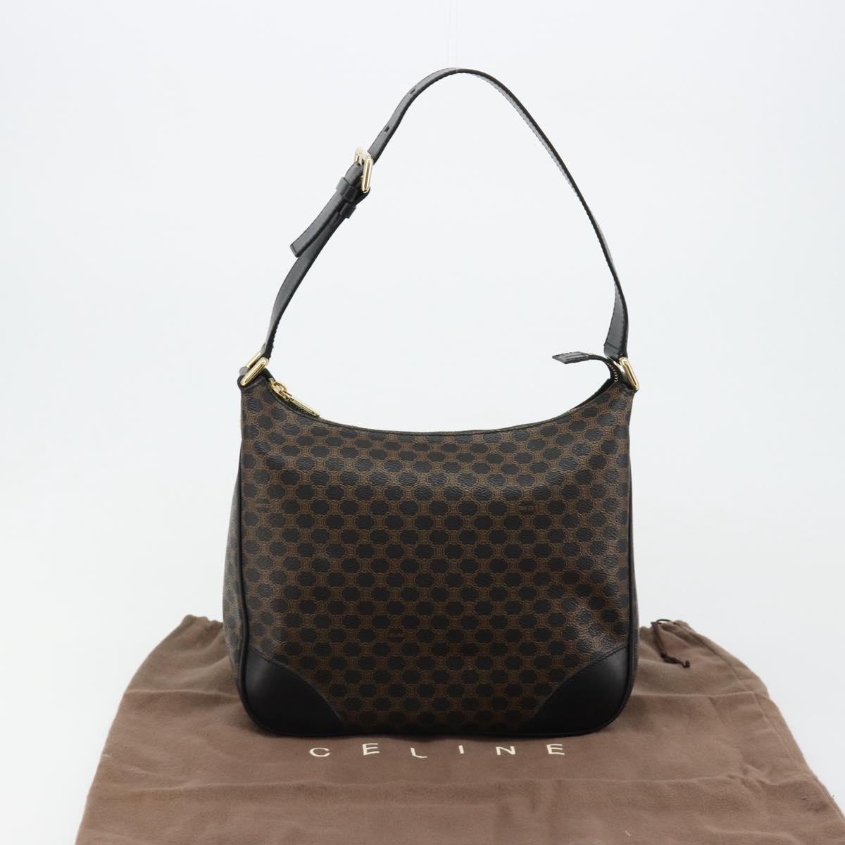 GUCCI GG Canvas Schultertasche Schwarz Gold 