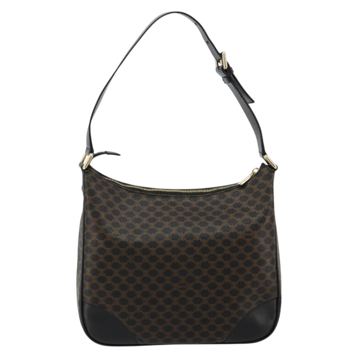 GUCCI GG Canvas Schultertasche Schwarz Gold 