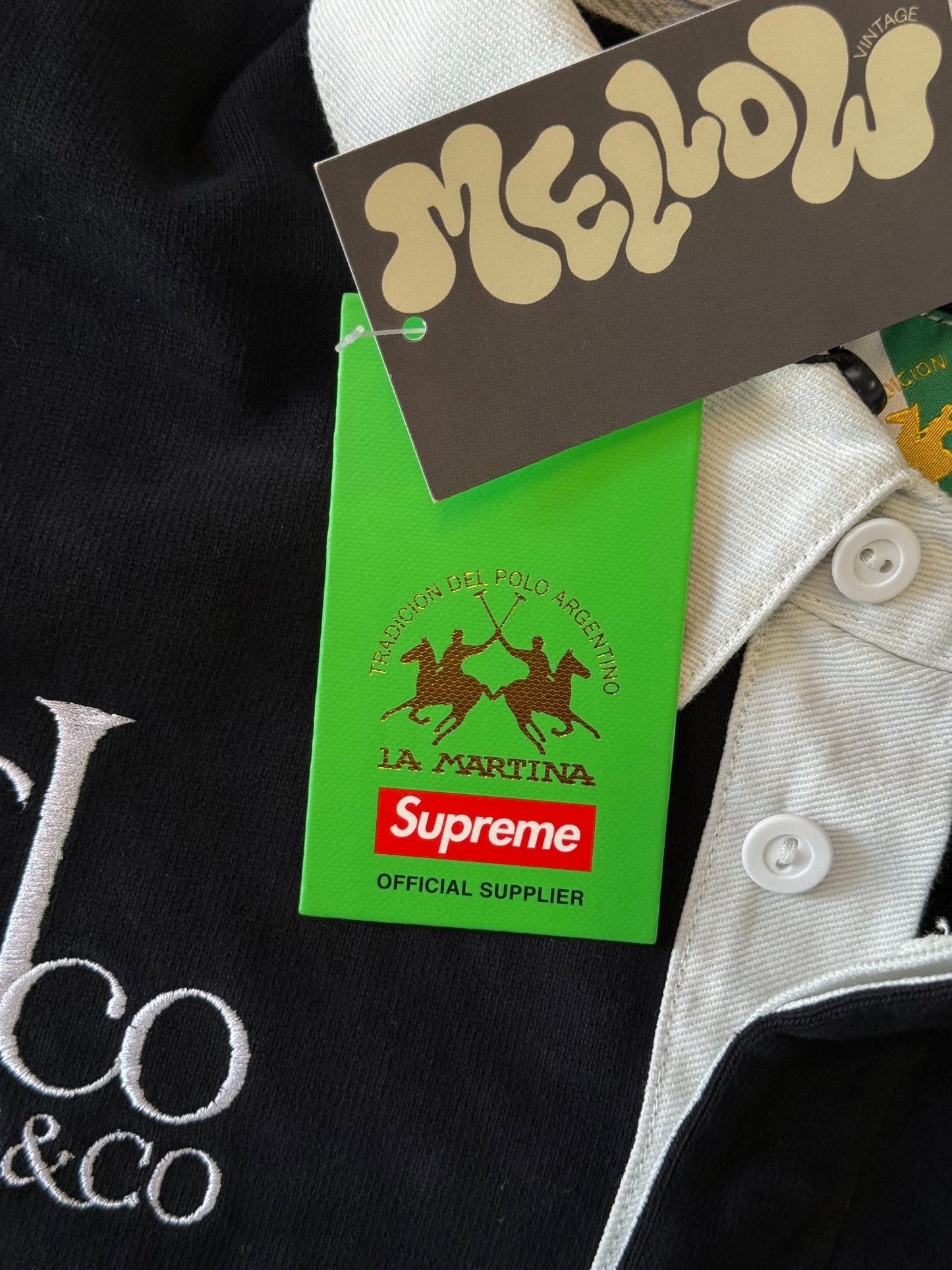 ss26 SUPREME ® La Martina Rugby ls polo Black, Jacob&Co XL