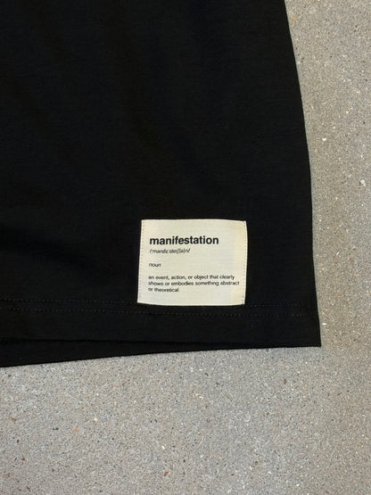 Black/Green Manifestation y2k Lightweight Statement Tee (made in NL 🇳🇱)
