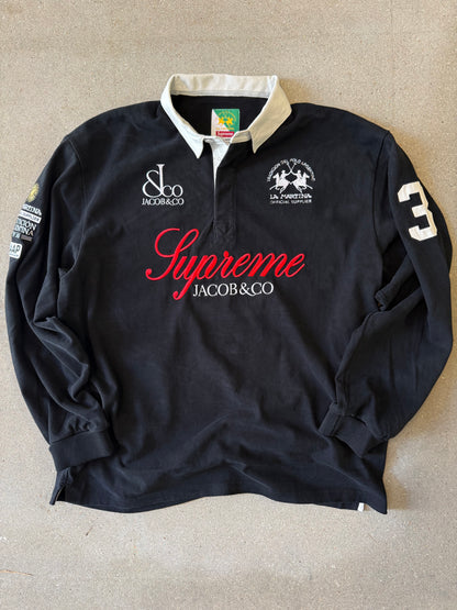 ss26 SUPREME ® La Martina Rugby ls polo Black, Jacob&Co XL
