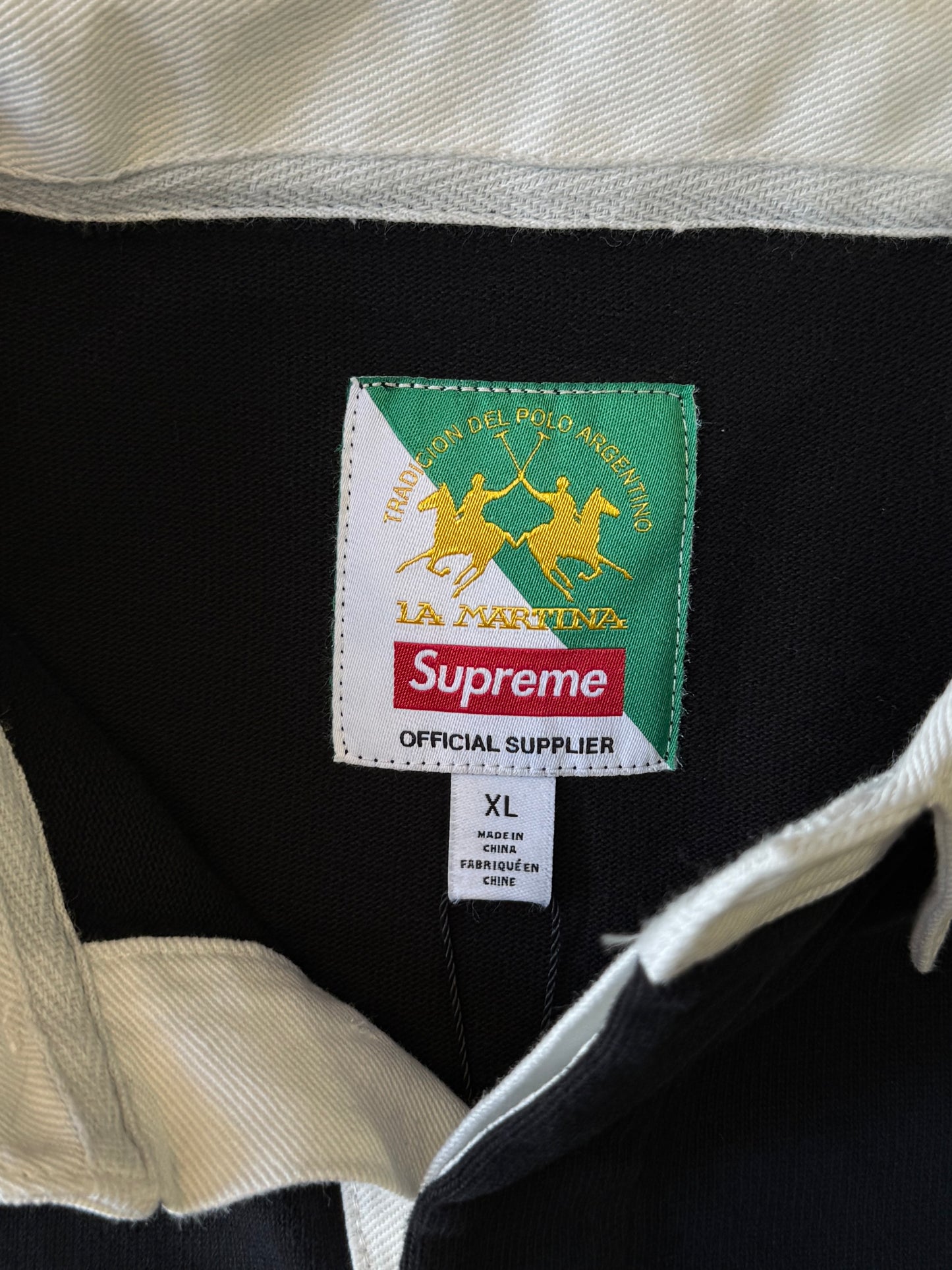 ss26 SUPREME ® La Martina Rugby ls polo Black, Jacob&Co XL