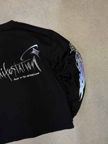 Schwarz/Weißes Manifestation Heavyweight Boxy Statement T-Shirt (hergestellt in NL 🇳🇱)