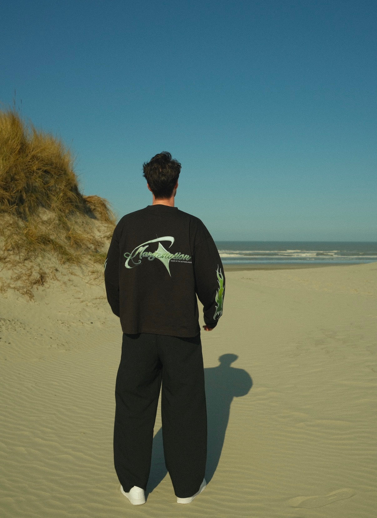 COMING SOON!! Black/Green Manifestation y2k Statement Longsleeve Tee (made in NL 🇳🇱)