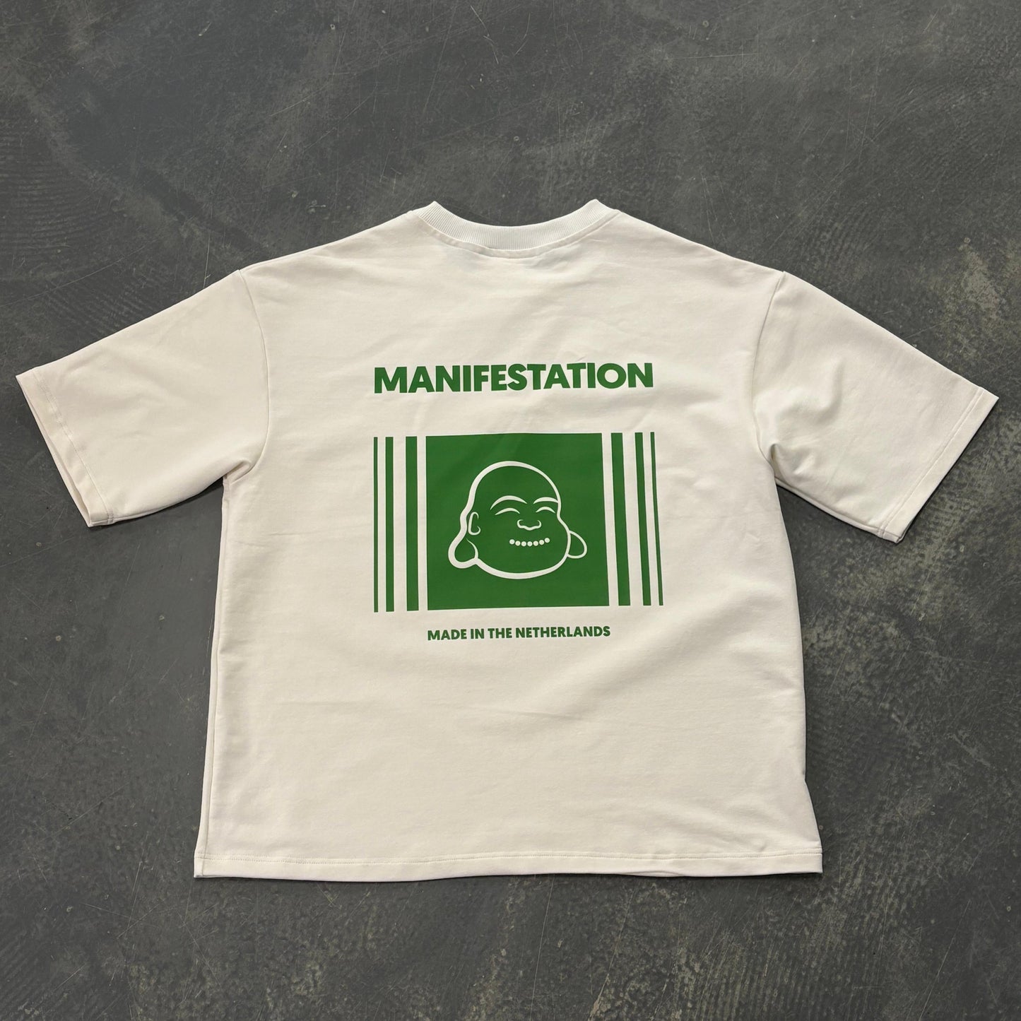 Schwarz/Weißes Manifestation Heavyweight Boxy Statement T-Shirt (hergestellt in NL 🇳🇱)