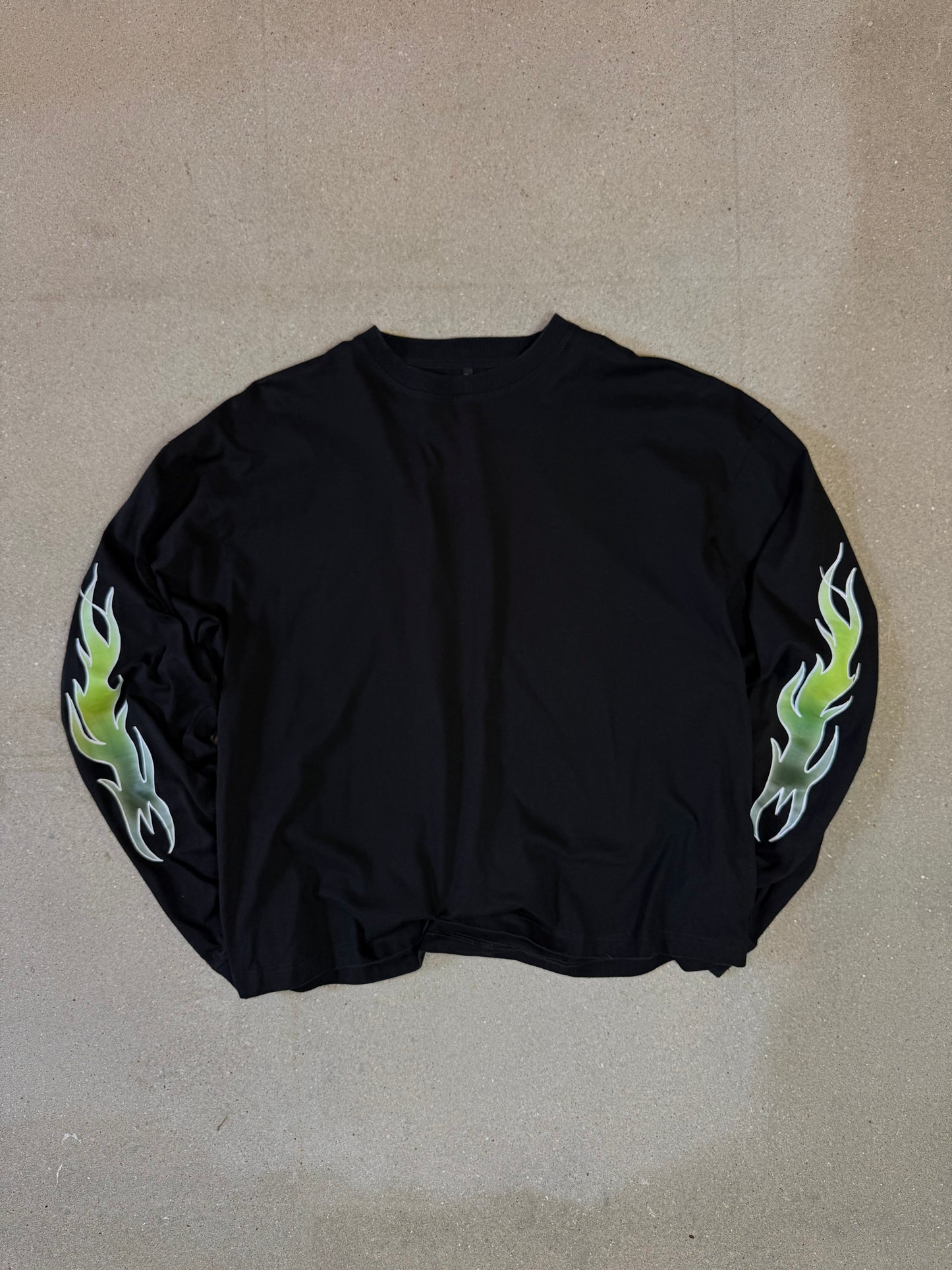 Black/Green Manifestation y2k Statement Longsleeve Tee (made in NL 🇳🇱)
