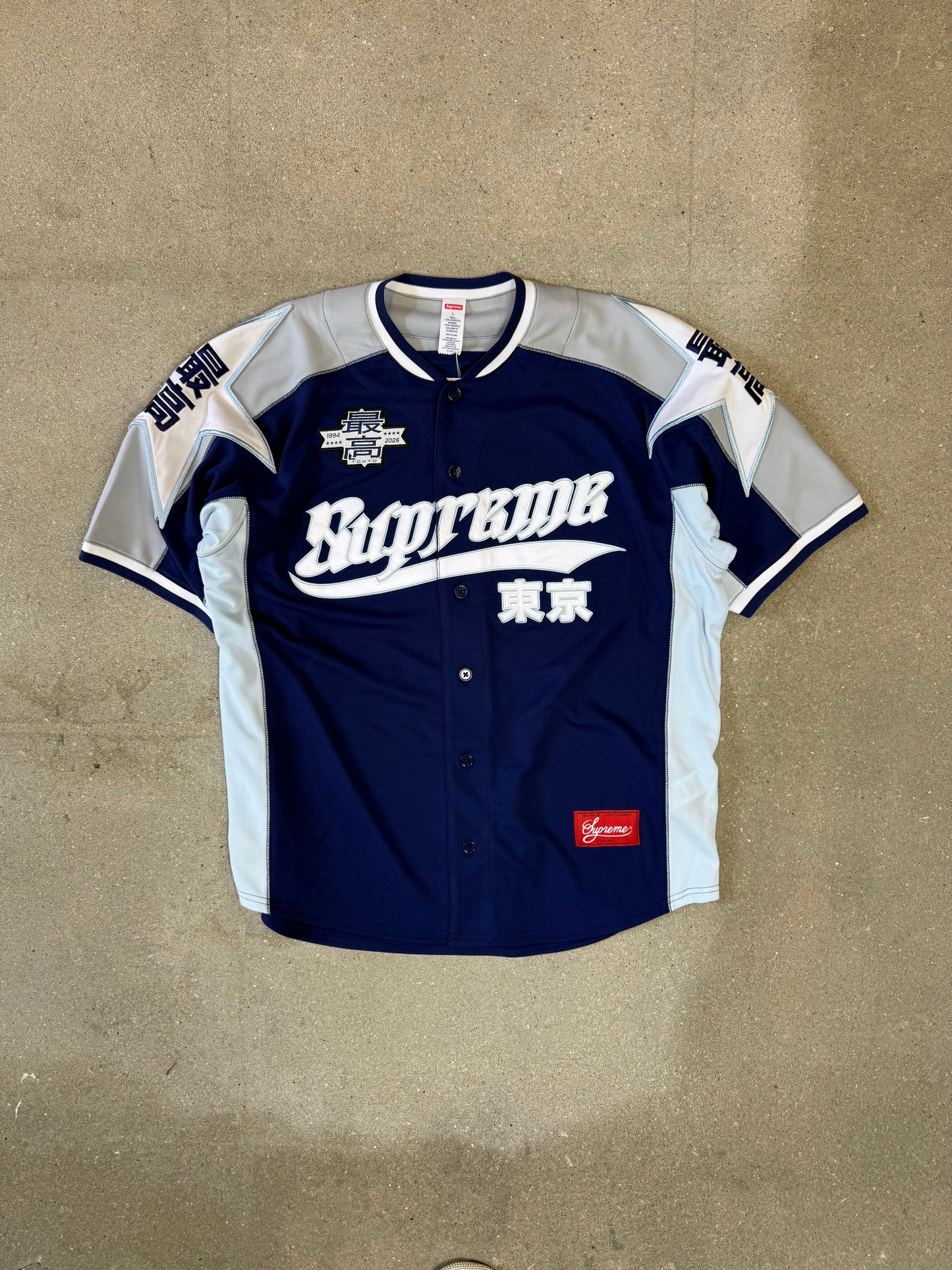 ss26 SUPREME ® Stars Baseball Jersey navy/white size L