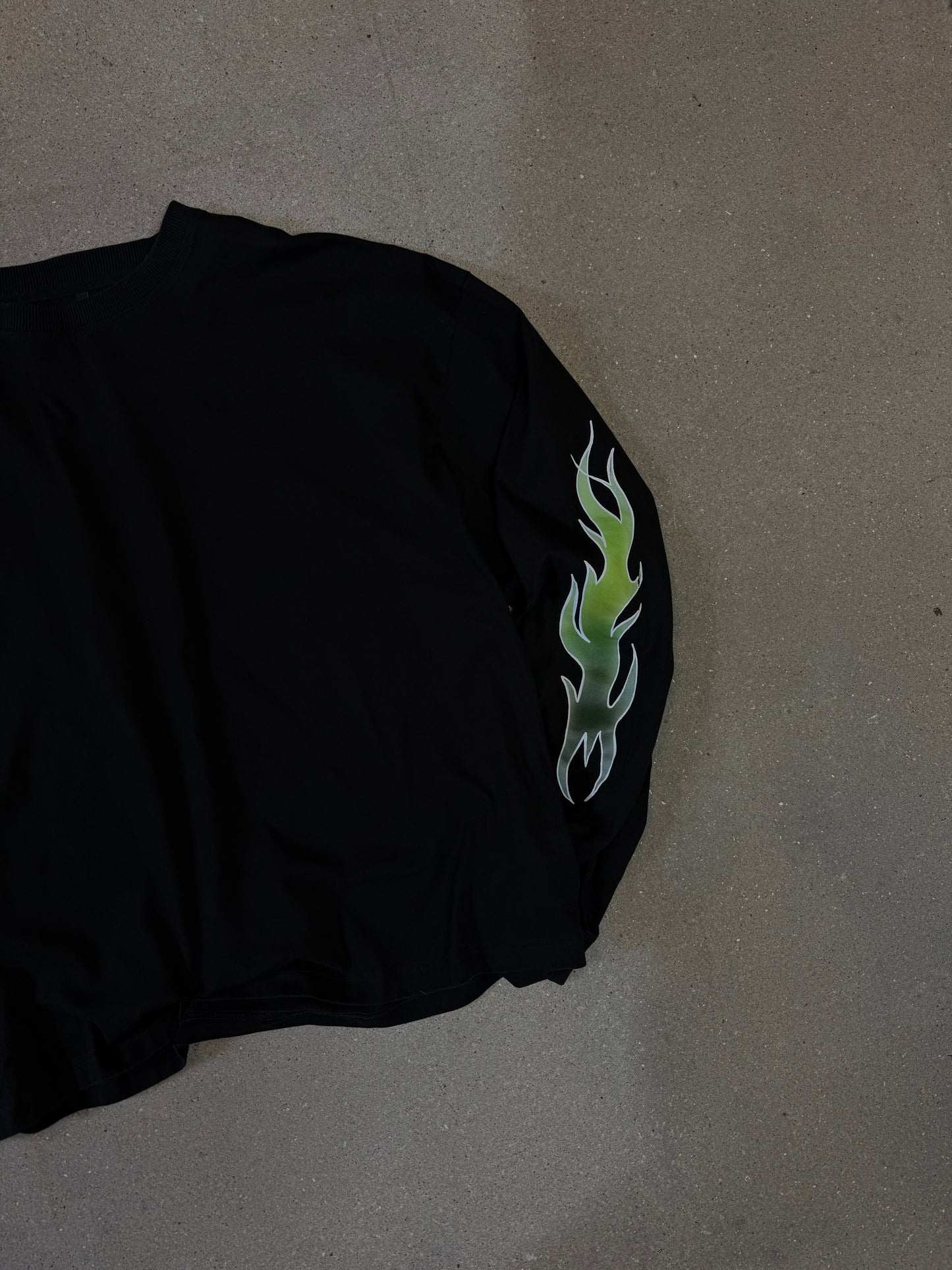 Black/Green Manifestation y2k Statement Longsleeve Tee (made in NL 🇳🇱)