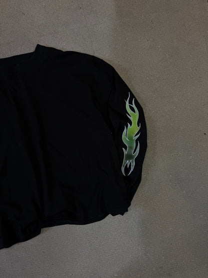 Black/Green Manifestation y2k Statement Longsleeve Tee (made in NL 🇳🇱)