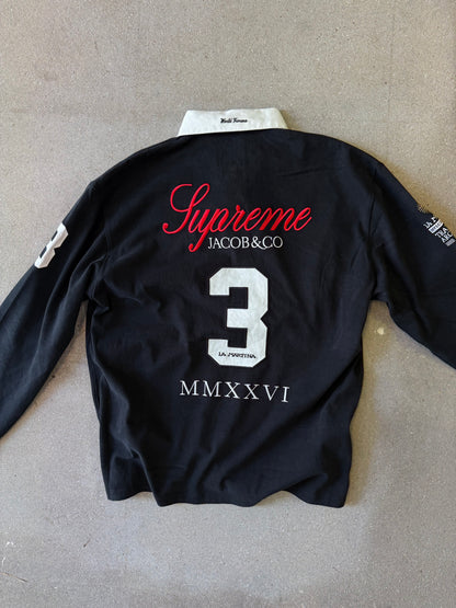 ss26 SUPREME ® La Martina Rugby ls polo Black, Jacob&Co XL