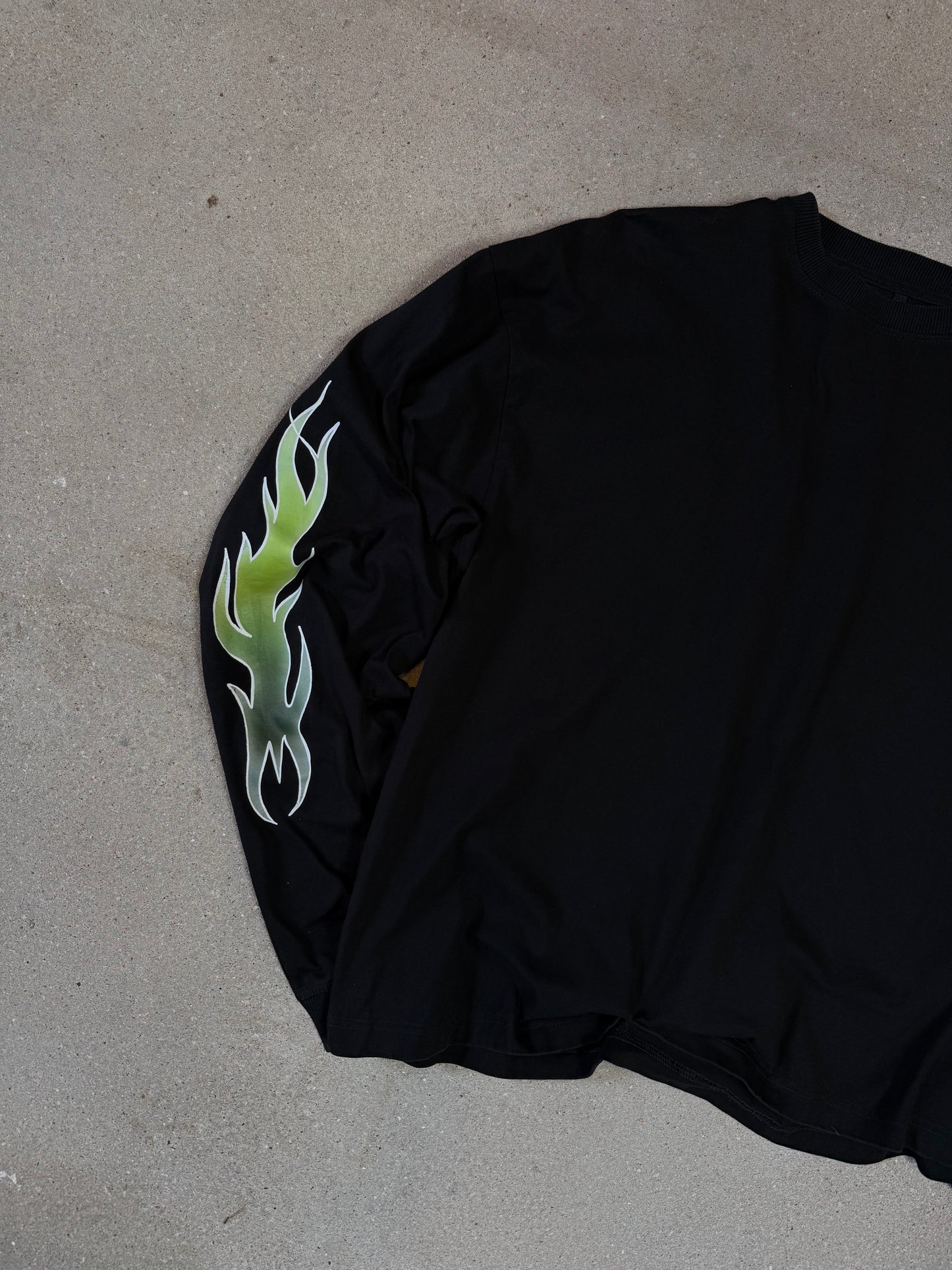 Black/Green Manifestation y2k Statement Longsleeve Tee (made in NL 🇳🇱)