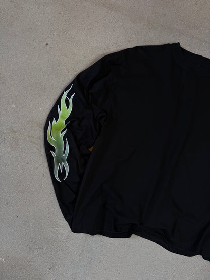 Black/Green Manifestation y2k Statement Longsleeve Tee (made in NL 🇳🇱)