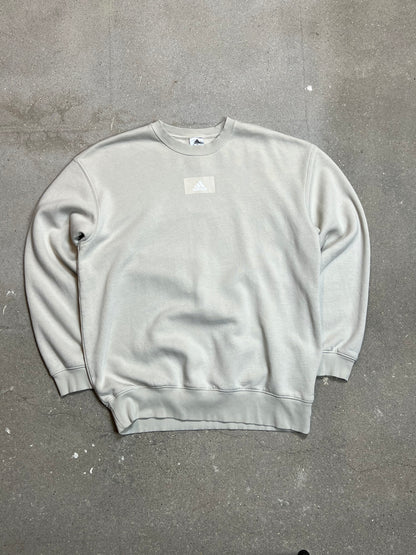 Cremefarbenes Vintage-Sweatshirt mit Adidas-Box-Logo (groß)