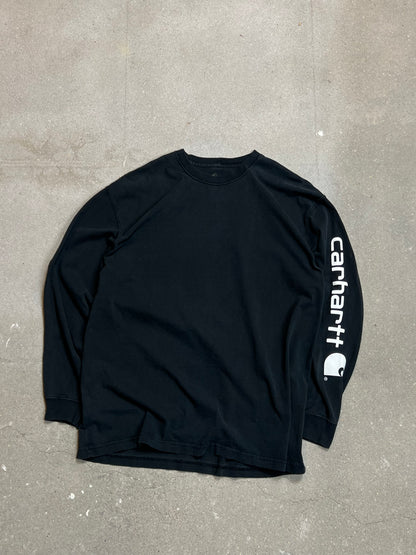 VERFASSENES SCHWARZES VINTAGE CARHARTT LONGSLEEVE T-Shirt (XL)