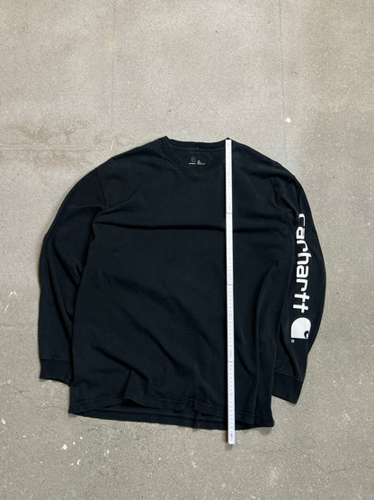 VERFASSENES SCHWARZES VINTAGE CARHARTT LONGSLEEVE T-Shirt (XL)