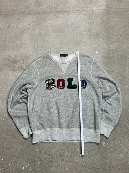 GRAUES VINTAGE RALPH LAUREN POLO SPELLOUT SWEATSHIRT (XL)