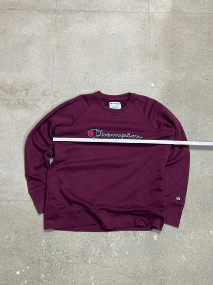 BURGUNDER VINTAGE CHAMPION SPELLOUT SWEATSHIRT (XL)