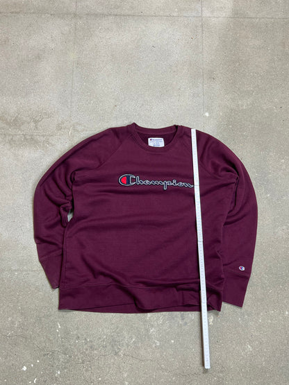 BURGUNDER VINTAGE CHAMPION SPELLOUT SWEATSHIRT (XL)