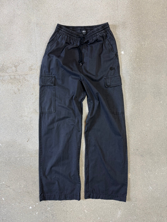 Stüssy Australia Baggy Drawstring Cargos in Black (size Small)