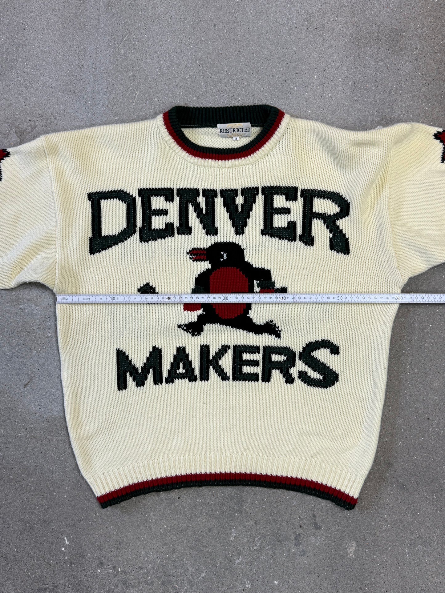 Rare Vintage Denver Makers Coach Union Penguin Boxy Knit in Créme (Size 3. Size L)