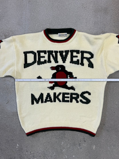 Rare Vintage Denver Makers Coach Union Penguin Boxy Knit in Créme (Size 3. Size L)