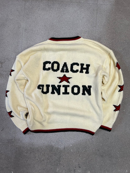 Rare Vintage Denver Makers Coach Union Penguin Boxy Knit in Créme (Size 3. Size L)