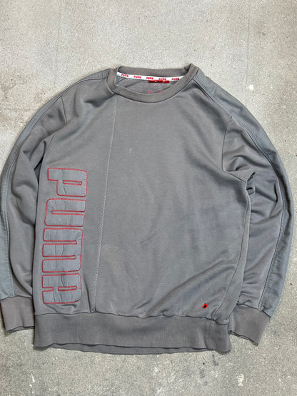 GREY VINTAGE PUMA SWEATSHIRT (LARGE)