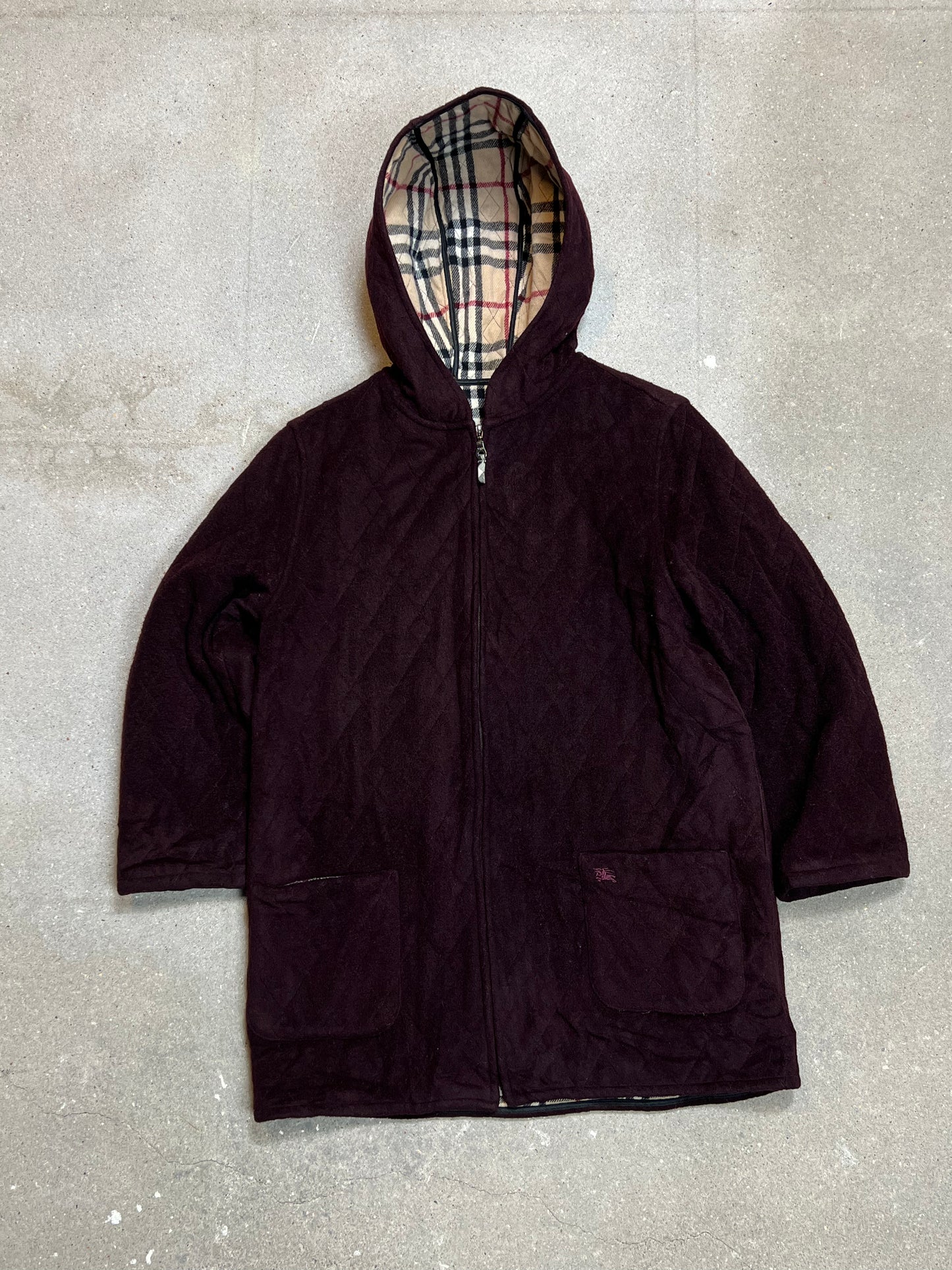 DUNKELROT VINTAGE BURBERRY JACKE (KLEIN)