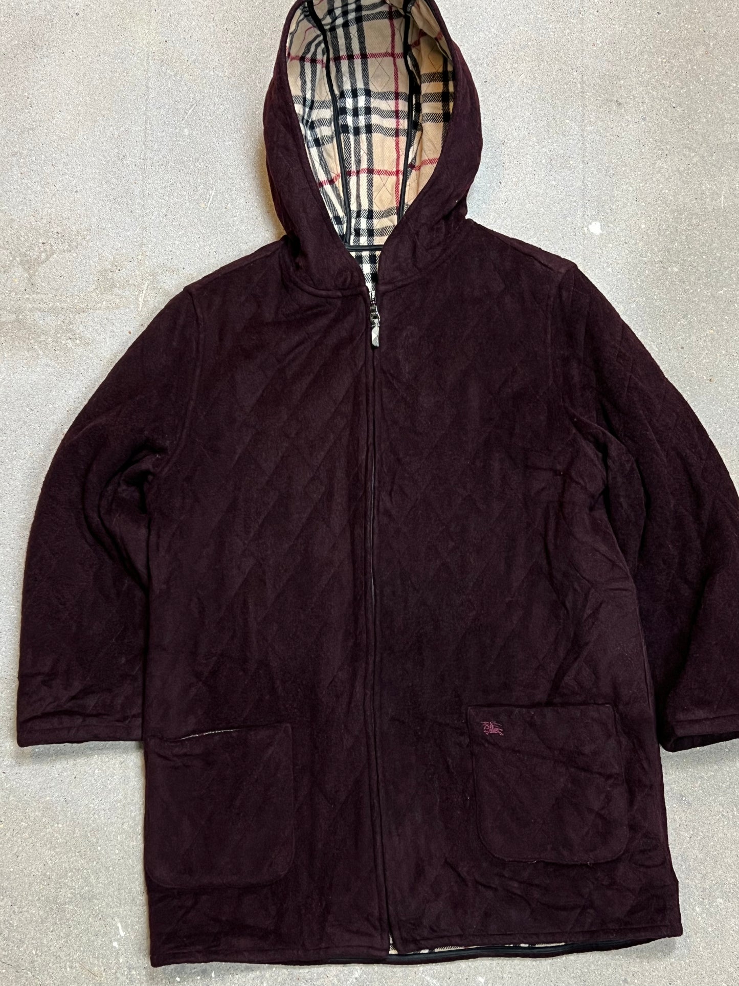 DUNKELROT VINTAGE BURBERRY JACKE (KLEIN)