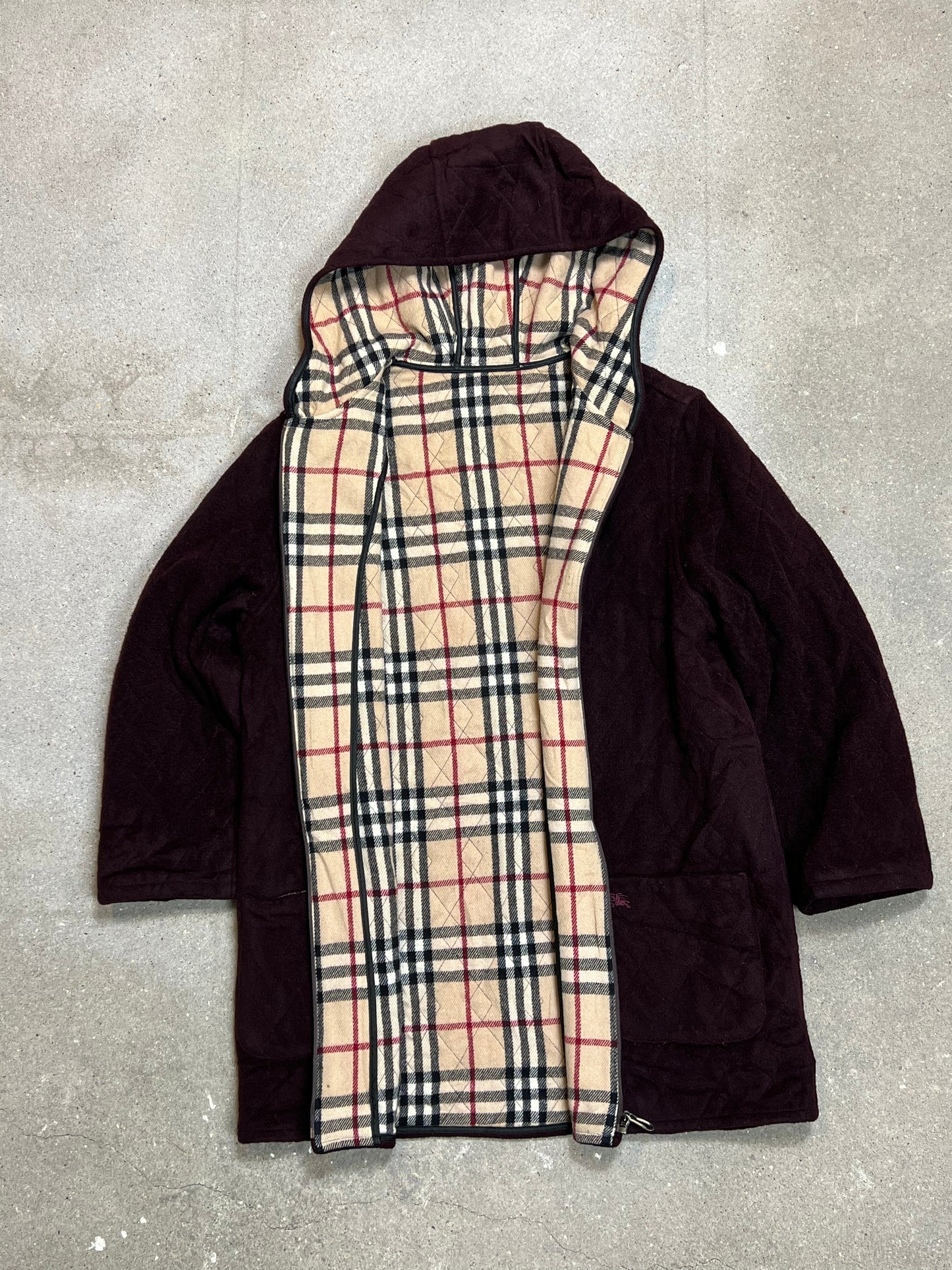 DUNKELROT VINTAGE BURBERRY JACKE (KLEIN)
