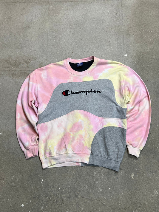 CHAMPION SPELL OUT REWORK SWEATSHIRT (GROSS)