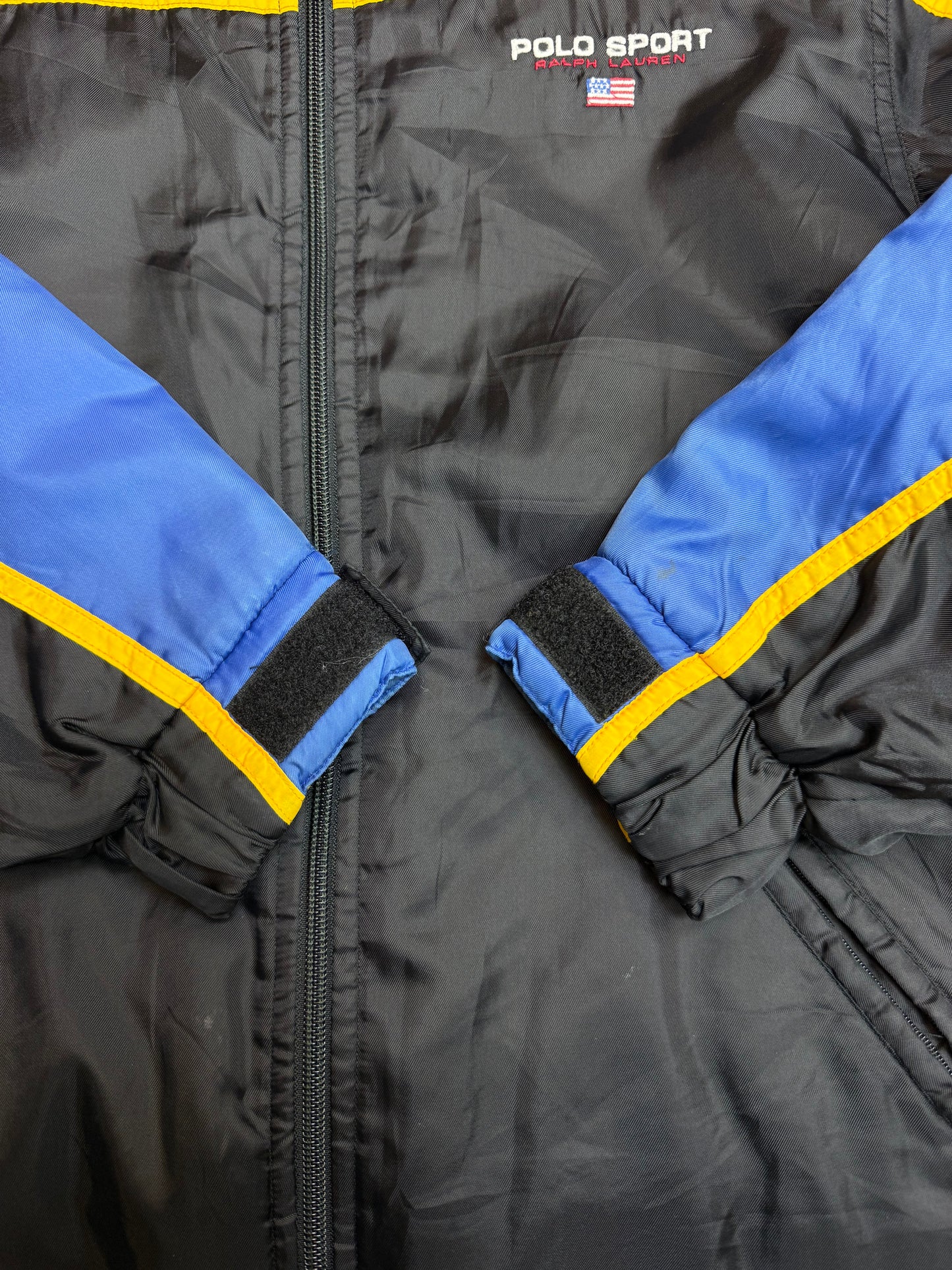 Black Navy 90s Vintage Polo Sport Ralph Lauren Jacket (Small/Medium)