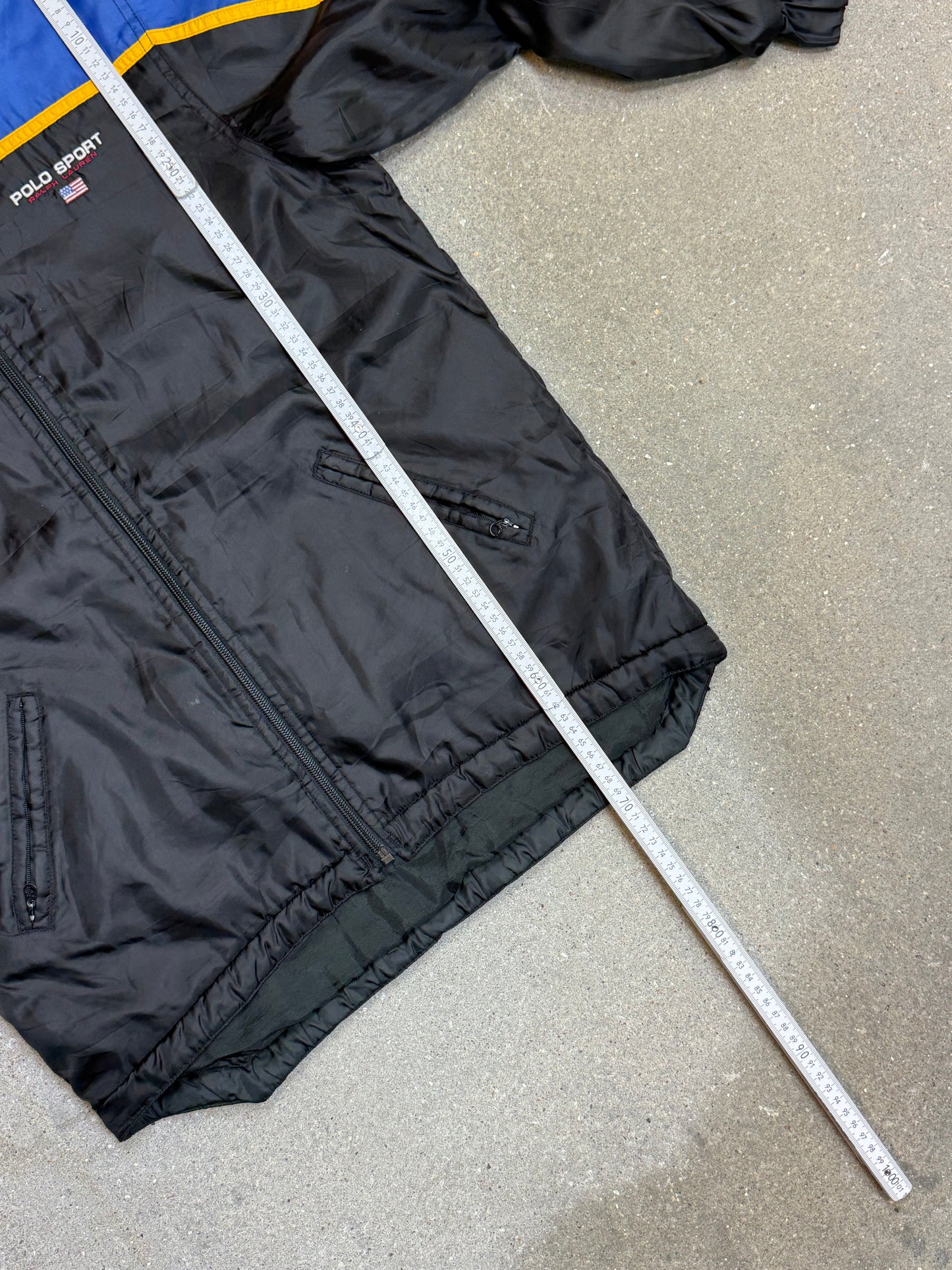 Black Navy 90s Vintage Polo Sport Ralph Lauren Jacket (Small/Medium)