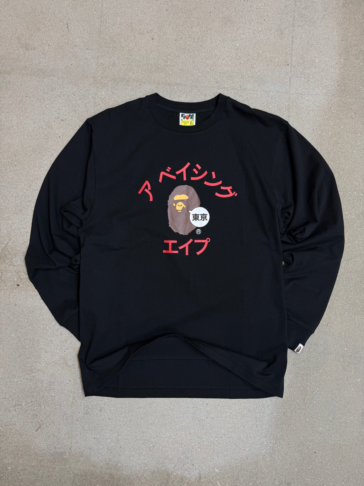Black Bape A Bathing Ape Tokyo Japan Longsleeve tee Tokyo in-store exclusive (XL) (rare)
