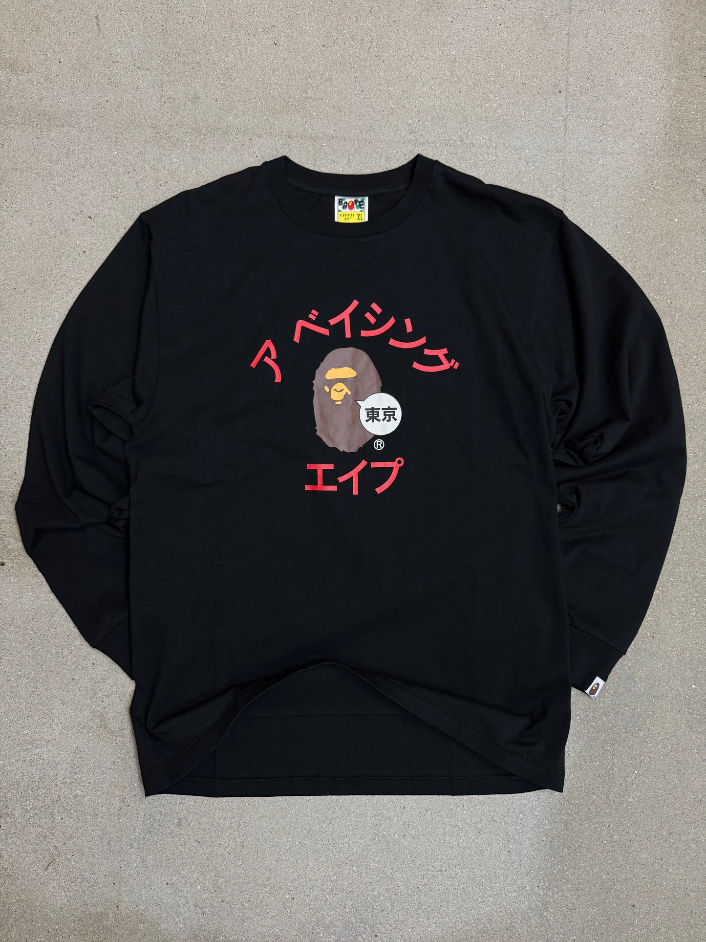 Black Bape A Bathing Ape Tokyo Japan Longsleeve tee Tokyo in-store exclusive (XL) (rare)