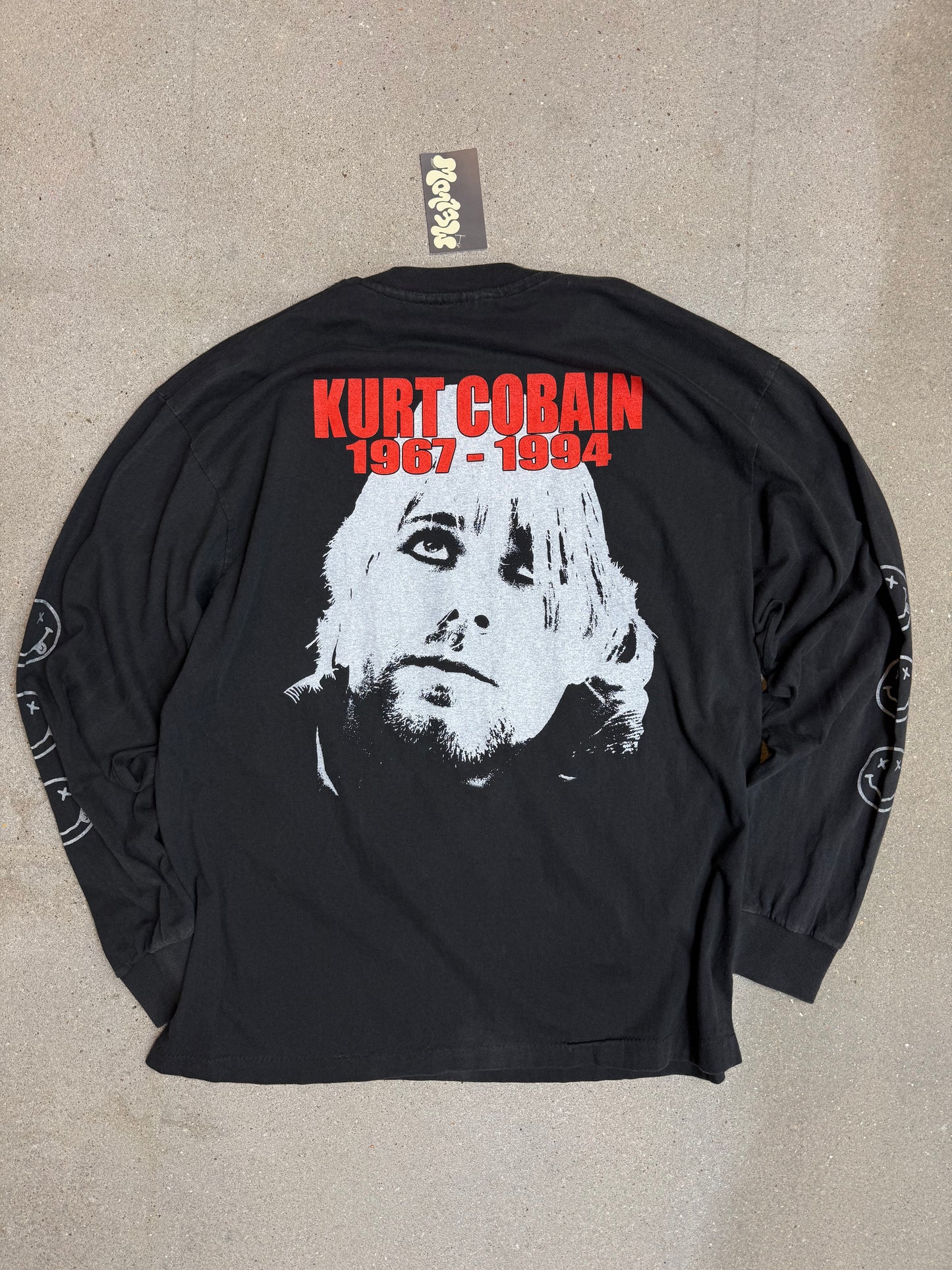 1990s Sof Tee Tee Jays Nirvana Grunge is dead Kurt Cobain 1967-1994 Longsleeve Tee (XL) (Rare)