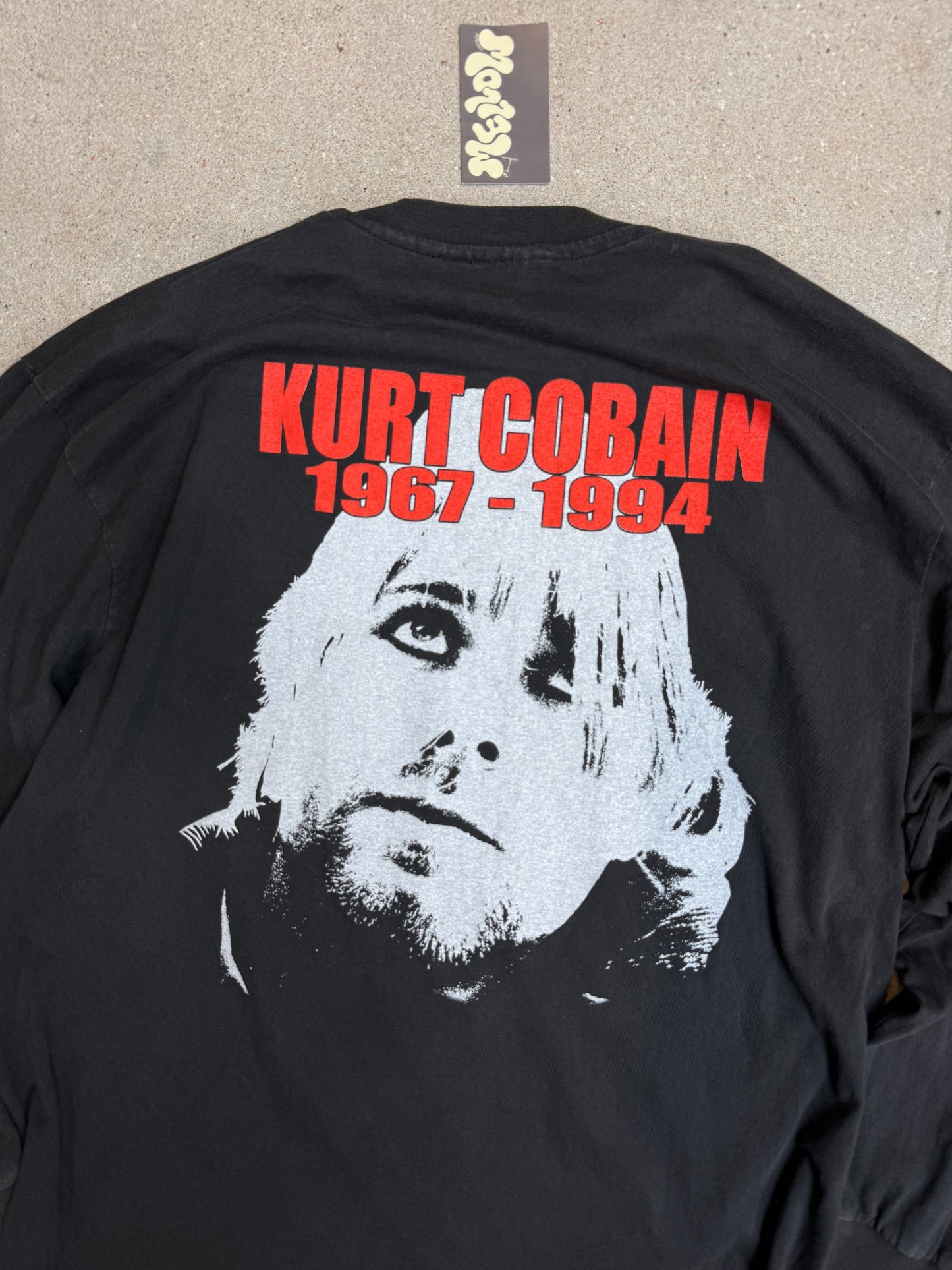 1990s Sof Tee Tee Jays Nirvana Grunge is dead Kurt Cobain 1967-1994 Longsleeve Tee (XL) (Rare)