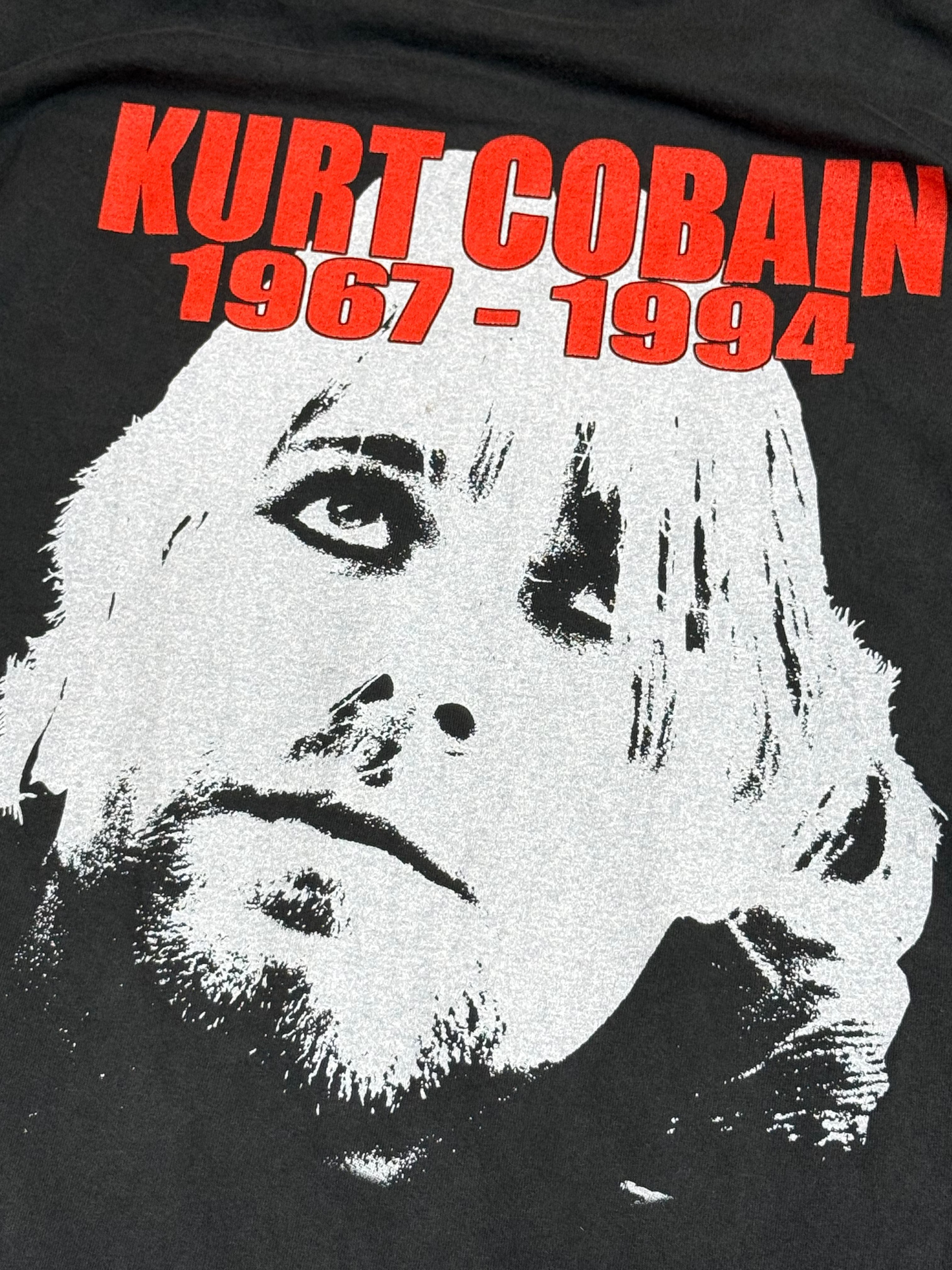 1990s Sof Tee Tee Jays Nirvana Grunge is dead Kurt Cobain 1967-1994 Longsleeve Tee (XL) (Rare)