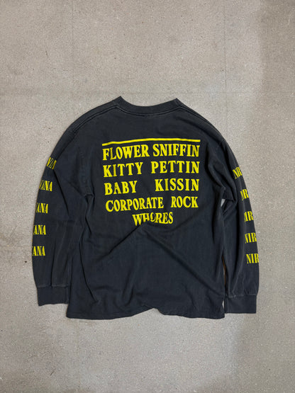 1990s  Nirvana Smiley Longsleeve Tee (Large)