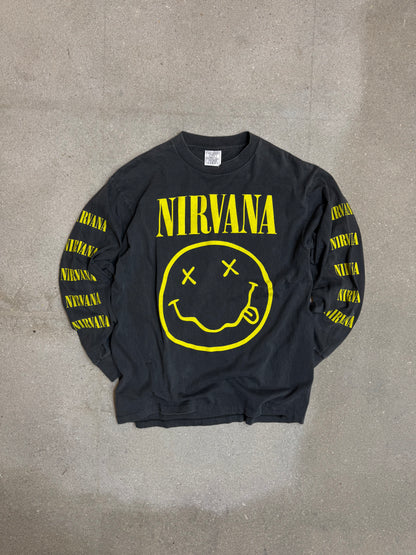 1990s  Nirvana Smiley Longsleeve Tee (Large)