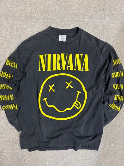 1990s  Nirvana Smiley Longsleeve Tee (Large)