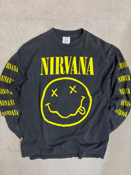 1990s  Nirvana Smiley Longsleeve Tee (Large)