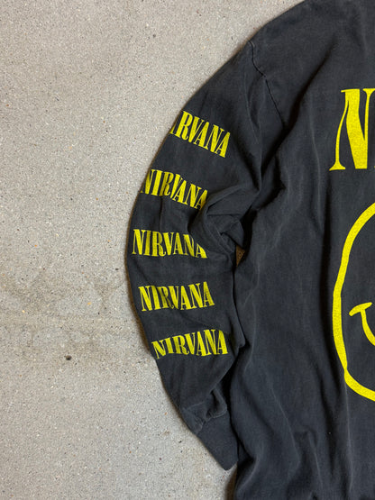 1990s  Nirvana Smiley Longsleeve Tee (Large)