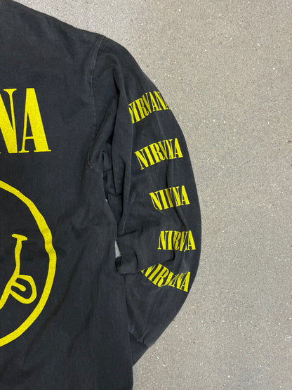 1990s  Nirvana Smiley Longsleeve Tee (Large)