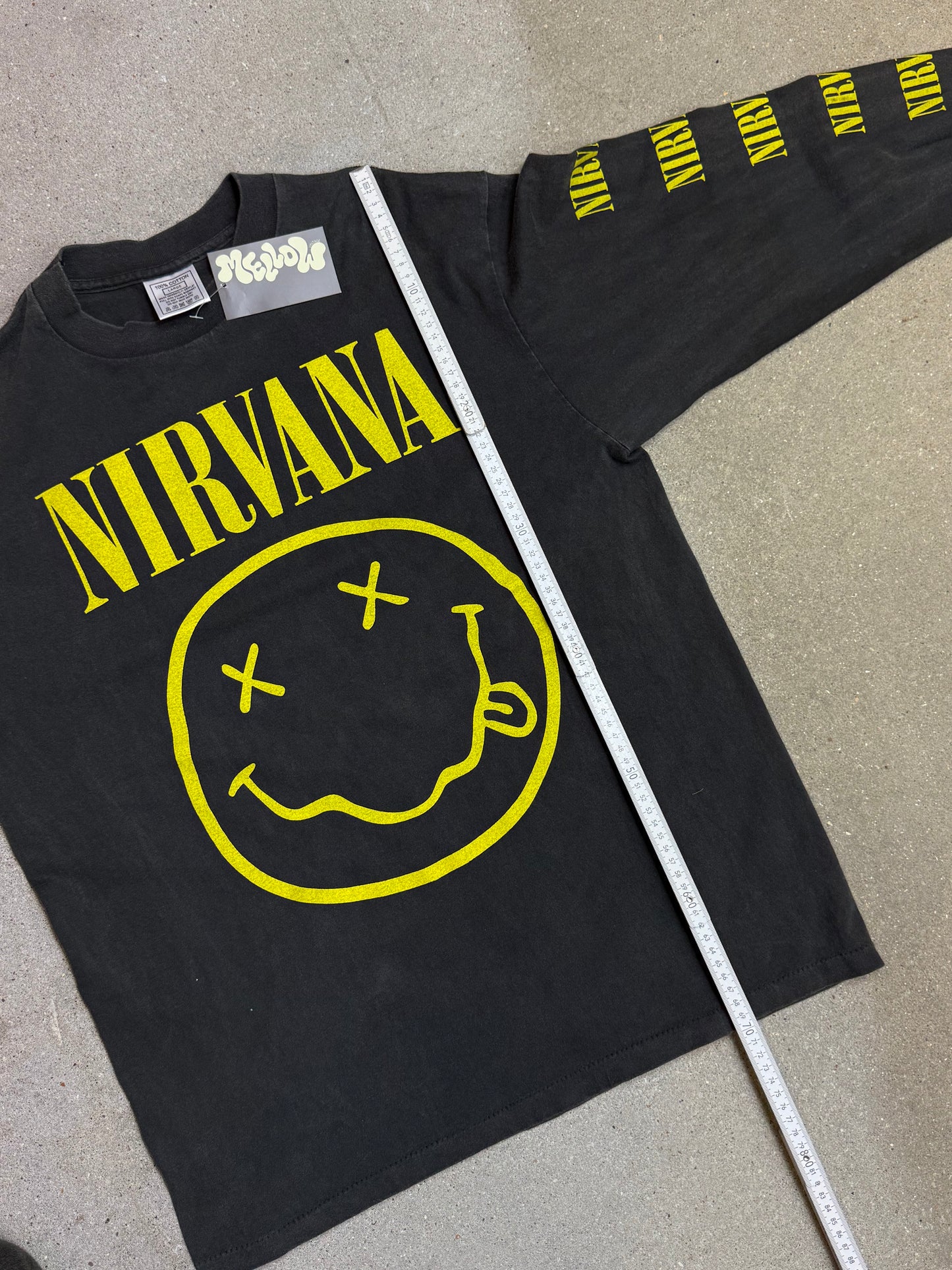 1990s  Nirvana Smiley Longsleeve Tee (Large)